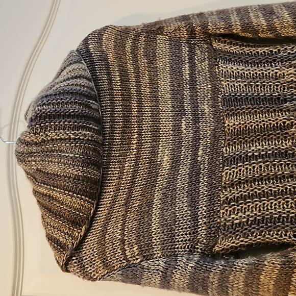 Y2K Silvia Novelli Noba Rounded Cardigan Sweater Womens Medium Brown Wrap Style - Picture 6 of 9